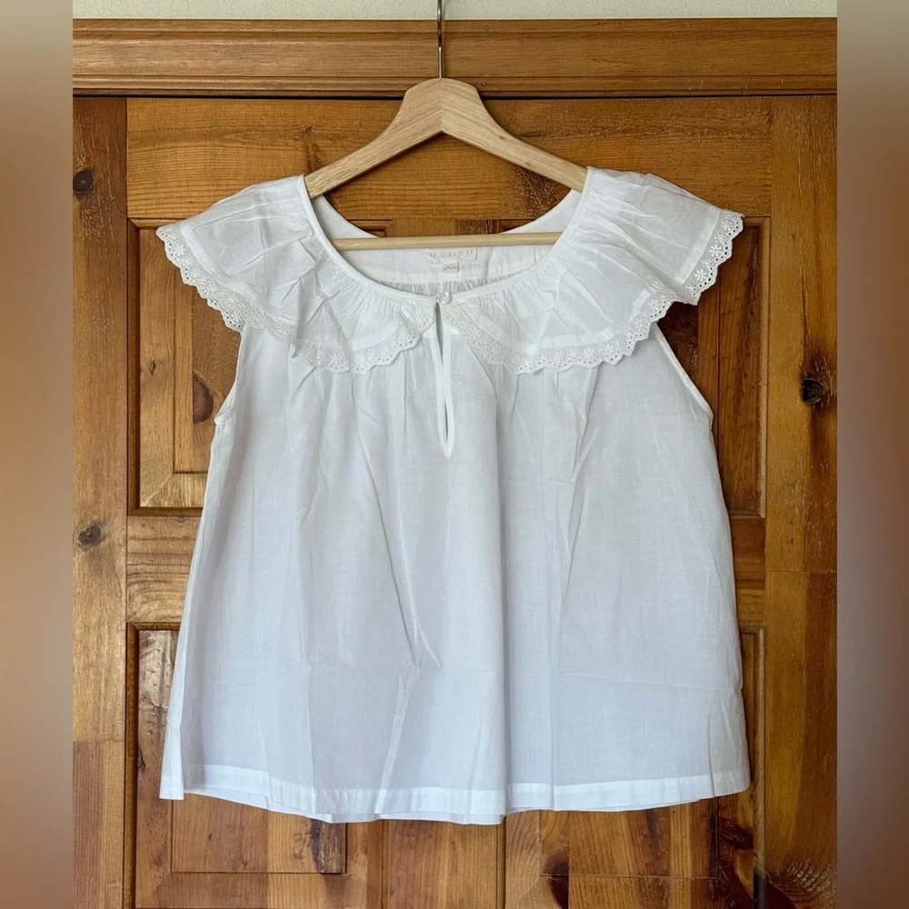 NWOT If Only If Eponine Blouse in white size XS Small - Picture 10 of 16
